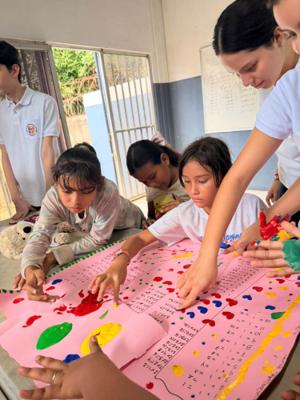 Painting the multiplication-table poster