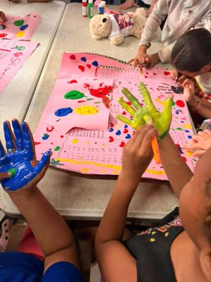 Painted hands