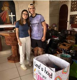 Collecting donations at the church