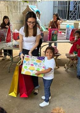 Bags of gifts to hand out